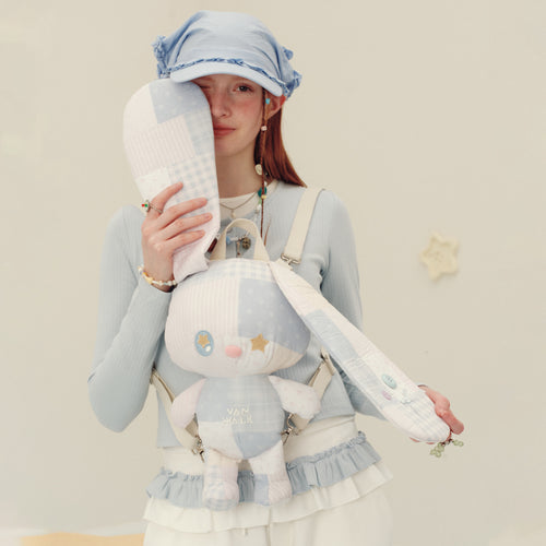 VANWALK Planner House Series Cute Patchwork Lop-eared Rabbit Backpack v3028