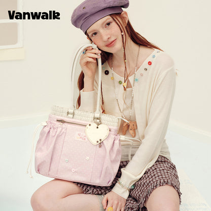VANWALK Planner House Stylish Drawstring Tote Bag v3003
