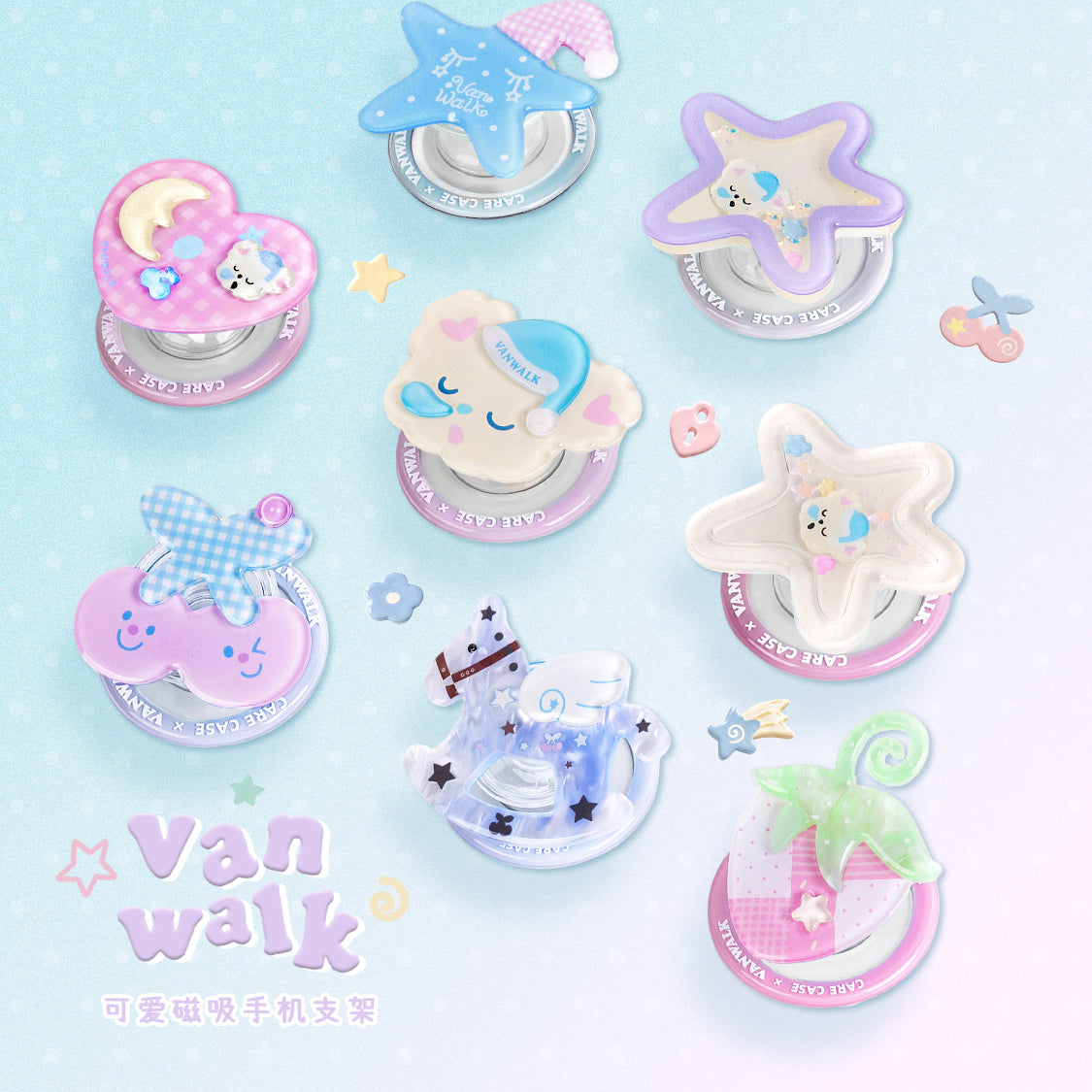 VANWALK Gulugulu Series Original Kawaii Cartoon Design Desktop Cell Phone Holder K702/K613