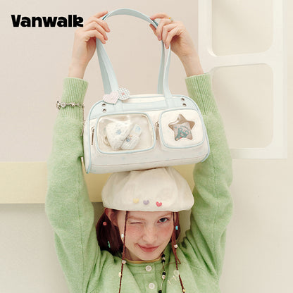 vanwalk Multi-Pocket Planner House Series Shoulder Bag v3032
