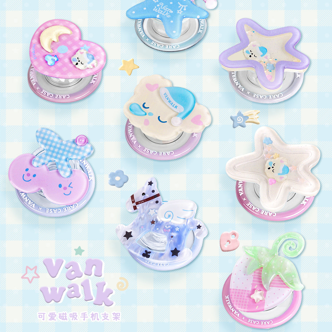 VANWALK Gulugulu Series Original Kawaii Cartoon Design Desktop Cell Phone Holder K702/K613