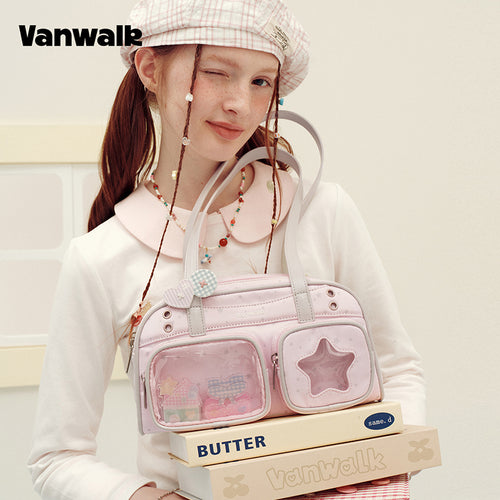 vanwalk Multi-Pocket Planner House Series Shoulder Bag v3032