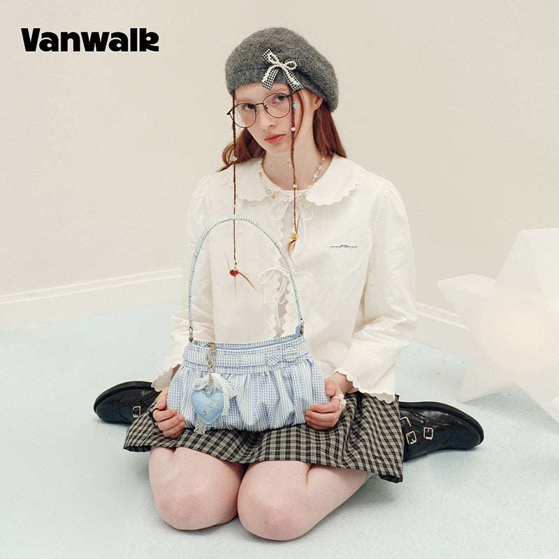 VANWALK Planner House Pleated Underarm Bag v3020