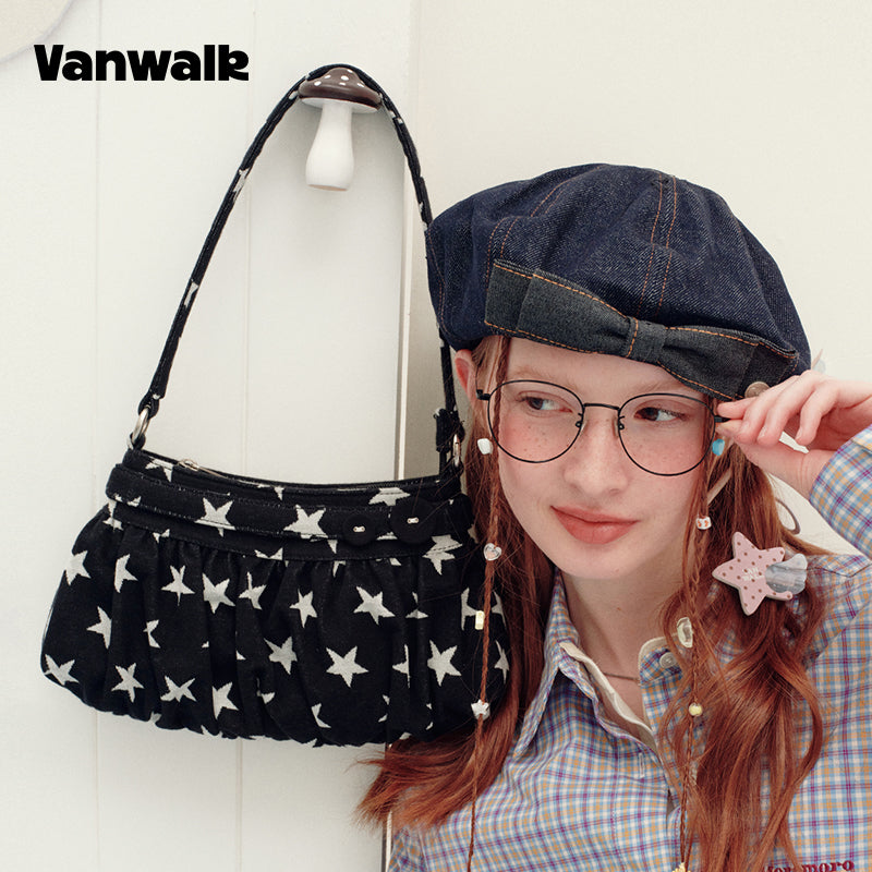 VANWALK Planner House Pleated Underarm Bag v3020