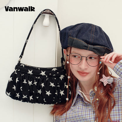 VANWALK Planner House Pleated Underarm Bag v3020