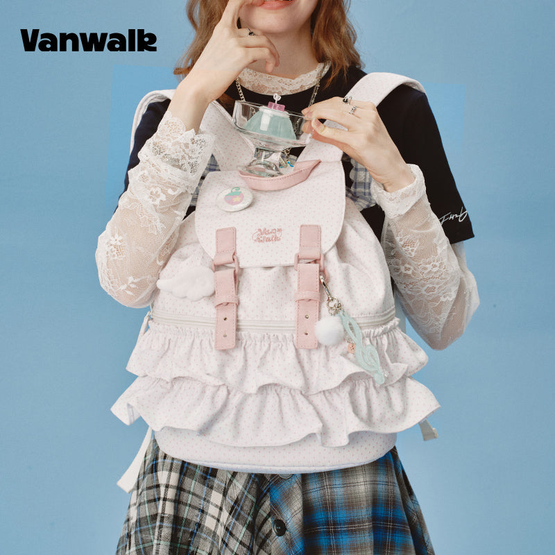 VANWALK Cute Design Lovely Note Student Backpack v2904