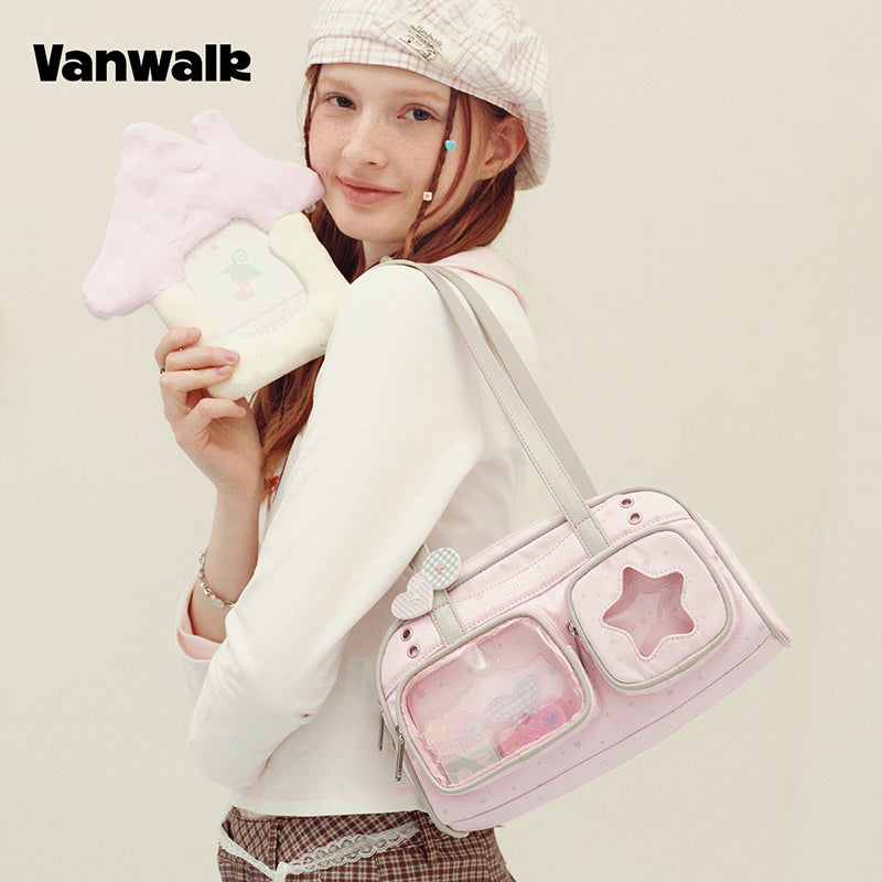 vanwalk Multi-Pocket Planner House Series Shoulder Bag v3032