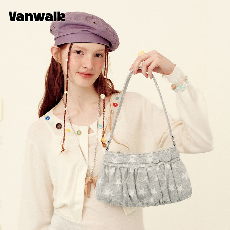 VANWALK Planner House Pleated Underarm Bag v3020