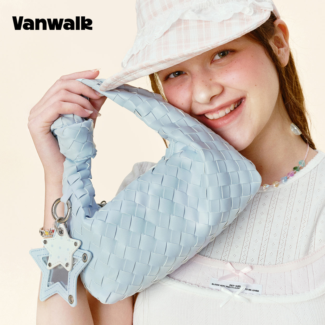Vanwalk Woven-Texture Knot Embossed Leathe Handbag V3081