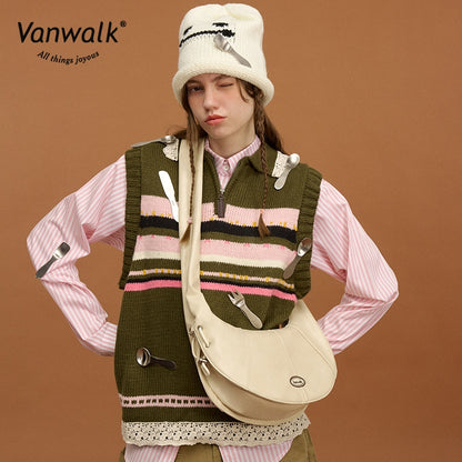 Vanwalk Fashion Pizza crossbody bag V2857