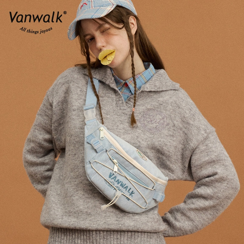 Vanwalk  Multi-Pockets Pizza Crossbody Bag V2860